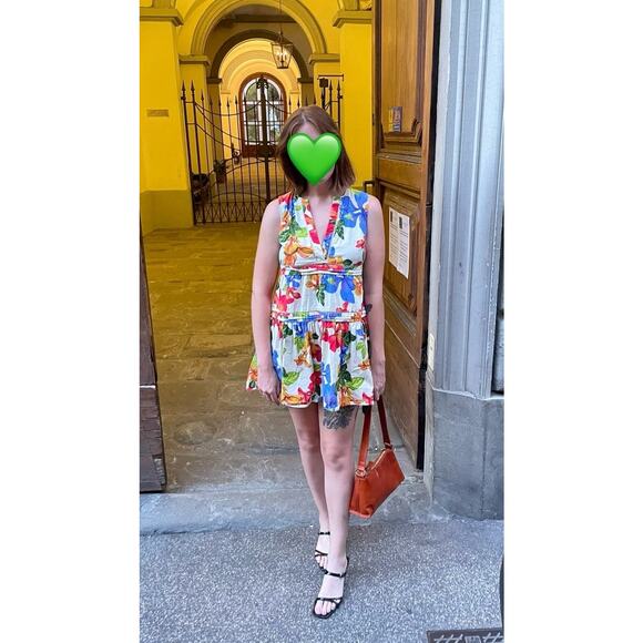 MARISSA WEBB x RTR Multicolor Floral Shift Sleeveless Tiered Mini Dress Size 0 - Picture 10 of 11